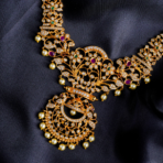 Vintage Gold-Plated Long Mala Necklace Set with Pearls - Image 2