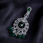 Emerald Green Chandelier Drop Earrings - Image 2