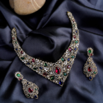 Royal Multicolour Stone Bridal Jewelry Set