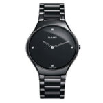 Rado True Thinline Black Dial Ceramic Watch For Men