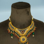 Royal Emerald & Gold-Plated Floral Choker Set – Traditional Meenakari Inspired Fashion Jewellery