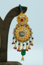 Royal Emerald & Gold-Plated Floral Choker Set – Traditional Meenakari Inspired Fashion Jewellery - Image 3