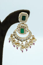 Royal Kundan & Green Meenakari Bridal Choker Set | Traditional Shadi Wear Fashion Jewellery with Pearl Fringes (57B) - Image 4