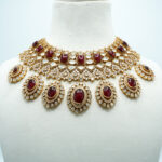 The Nazrana Ruby & Polki-Work Guluband – Grand Dulhan Set (53C)