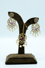 Royal Emerald V-Contour Statement Set – Rhodium Plated Luxury Zirconia Fashion Jewellery - Image 3