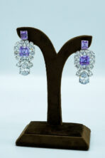 Royal Lavender Quartz & Crystal Droplet Choker Set – Five-Tiered Rhodium Plated Statement Jewellery (6C) - Image 3