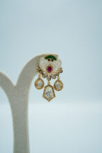 Regal Ivory & Ruby Meenakari Choker Set | Traditional Karigari Fashion Jewellery with Emerald Accents (57C) - Image 5