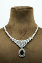 Pristine Silver-Tone White Floral Choker | Designer Carved "Mother-of-Pearl" Look Fashion Jewellery (34B)