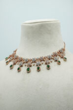 Royal Emerald Green & Zirconia Statement Choker Set – Rhodium Plated Luxury Bridal Fashion Jewellery - Image 2