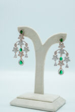 Royal Emerald Green & Zirconia Statement Choker Set – Rhodium Plated Luxury Bridal Fashion Jewellery - Image 3