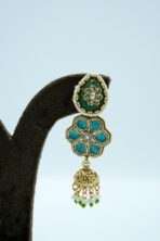 Antique Gold & Turquoise Floral Heritage Layered Set with Maang Tikka (17B) - Image 3