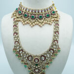 Shimmering White Zirconia Floral Garland Set – Rhodium Plated Contemporary Necklace & Earrings