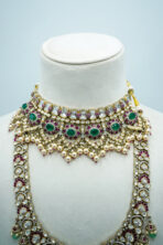 Shimmering White Zirconia Floral Garland Set – Rhodium Plated Contemporary Necklace & Earrings - Image 3