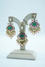 Shimmering White Zirconia Floral Garland Set – Rhodium Plated Contemporary Necklace & Earrings - Image 4