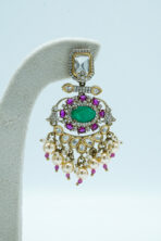 Shimmering White Zirconia Floral Garland Set – Rhodium Plated Contemporary Necklace & Earrings - Image 5