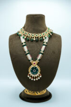Imperial Emerald & Seed Pearl Layered Statement Set (127B) - Image 2