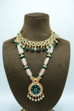 Imperial Emerald & Seed Pearl Layered Statement Set (127B)