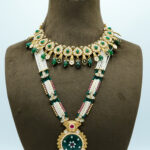 Imperial Emerald & Seed Pearl Layered Statement Set (127B)