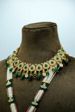 Imperial Emerald & Seed Pearl Layered Statement Set (127B) - Image 3