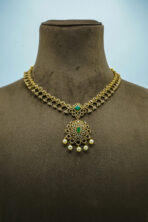 Midnight Blossom Gold-Tone Necklace Set – Black Onyx-Style & White Zirconia Floral Fashion Jewellery (19B) - Image 2