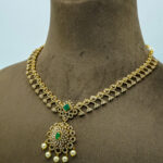 Midnight Blossom Gold-Tone Necklace Set – Black Onyx-Style & White Zirconia Floral Fashion Jewellery (19B)