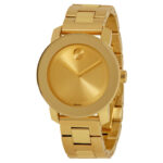 Movado 3600085 36mm Swiss Quartz Watch Champagne Dial Gold Tone