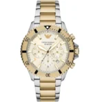 Emporio Armani Two-tone Stainless Steel Beige Dial 43mm Watch AR11606