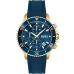 HUGO BOSS Admiral Blue Silicone Strap Blue Dial Chronograph Quartz Watch for Gents 1513965