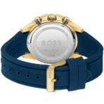 HUGO BOSS Admiral Blue Silicone Strap Blue Dial Chronograph Quartz Watch for Gents 1513965 - Image 2