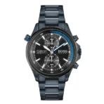 HUGO BOSS Globetrotter Blue Stainless Steel Black Dial Watch 1513824