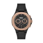 Hugo Boss Taper Black Leather Strap Black Dial 1514089