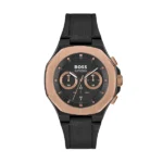 Hugo Boss Taper Black Leather Strap Black Dial 1514089