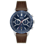 Hugo Boss Allure Chronograph Blue Dial Brown Leather Strap 1513921