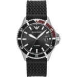 Emporio Armani Men’s Quartz Silicone Strap Black Dial 40mm Watch AR11341