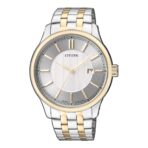 Citizen Two-tone Stainless Steel Silver Dial Quartz Watch for Gents - BI1054-55A