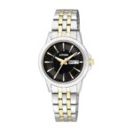 Citizen Two-tone Stainless Steel Black Dial Quartz Watch for Ladies - EQ0608-55E