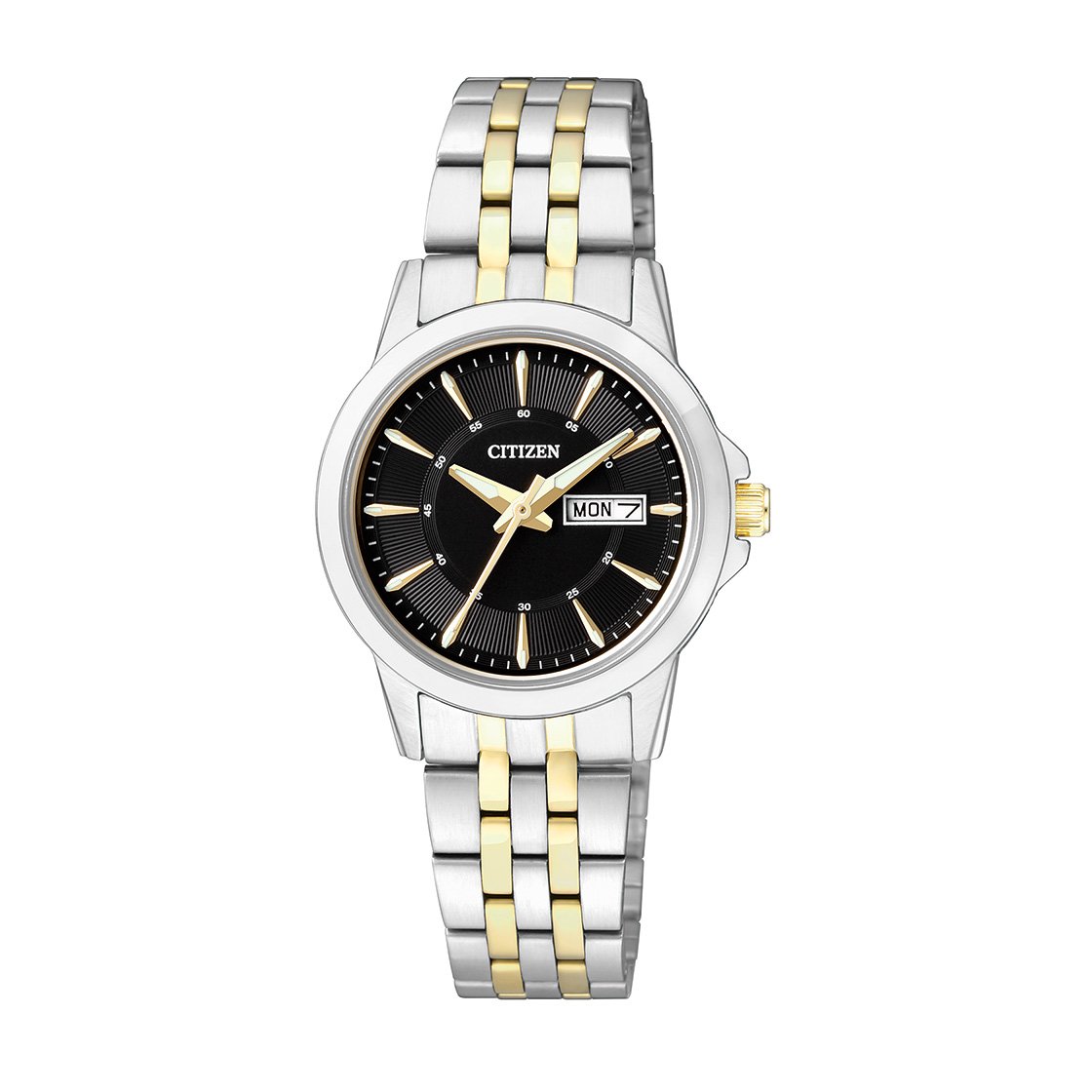 EQ0608-55E Citizen Two-tone Stainless Steel Black Dial Quartz Watch for Ladies - EQ0608-55E - Image 1