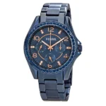 Fossil Riley Blue Stainless Steel Blue Dial Quartz Watch for Ladies - ES4294