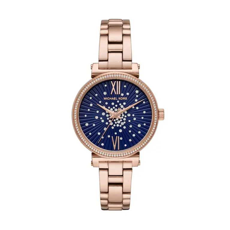 61XntBy3W-L._UL1000_-768x768.jpg Michael Kors Women’s Quartz Stainless Steel Blue Dial 36mm Watch MK3971 - Image 1