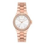 Michael Kors Mini Lenox Rose Gold Stainless Steel Silver Dial Quartz Watch for Ladies - MK7279