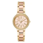 Michael Kors Taryn Gold Stainless Steel Rose Gold Dial Quartz Watch for Ladies - MK-6564