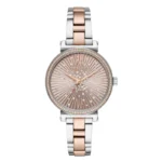 Michael Kors Sofie Pavé Two-tone Stainless Steel Rose Gold Dial Quartz Watch for Ladies - MK-3972