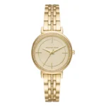 Michael Kors Cinthia Gold Stainless Steel Gold Dial Quartz Watch for Ladies - MK-3681