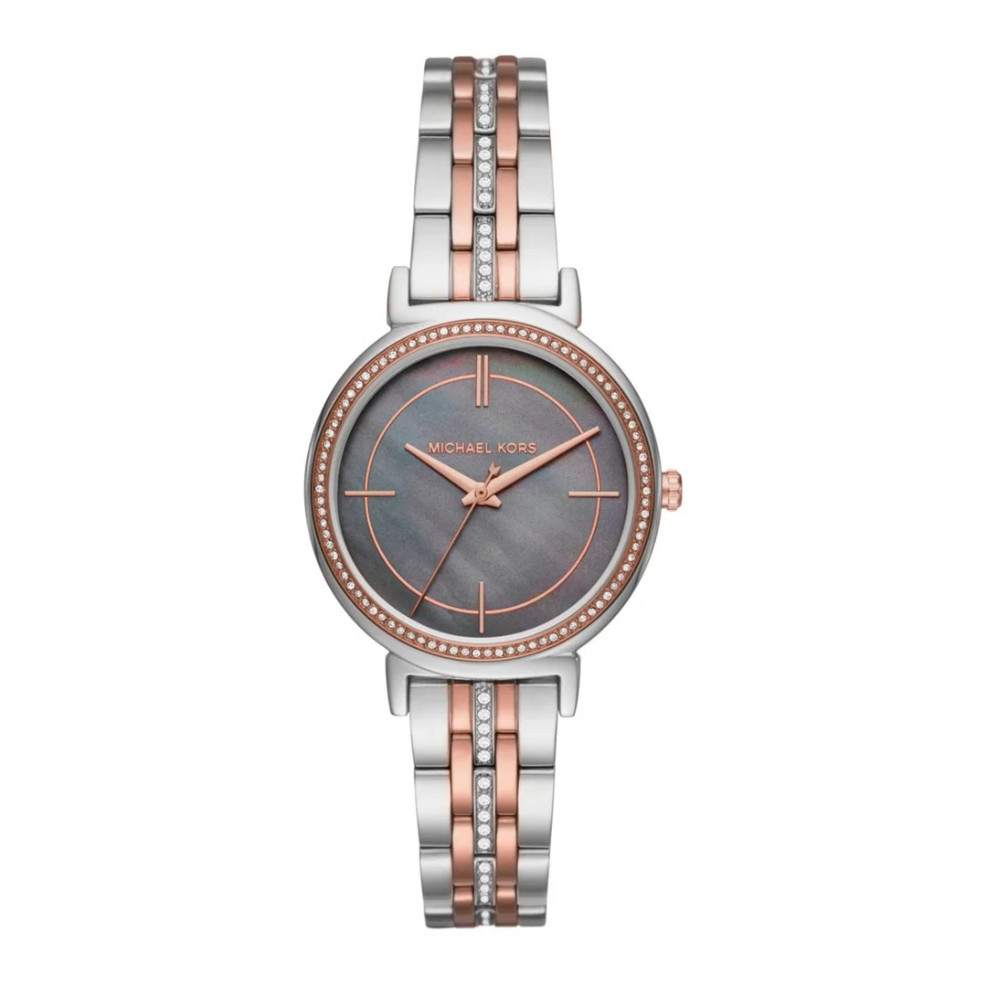 Michael-Kors-Womens-Cinthia-Grey-Mother-Of-Pearl-Dial-Stainless-Steel-Ban-Watch-Mk3642GSMK3642 Michael Kors Women's Cinthia Grey Mother Of Pearl Dial Stainless Steel Ban Watch - Mk3642 - Image 1