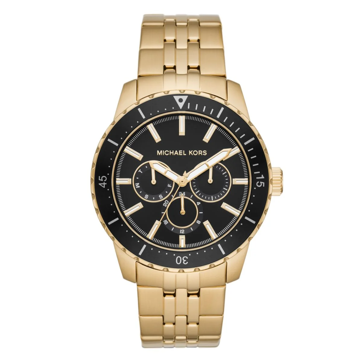 michael-kors-kello-mk7154 Michael Kors Men's Cunningham Multifunction Gold-tone Steel Watch MK7154 - Image 1
