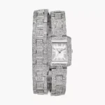 MICHAEL KORS PETITE EMERY PAVÉ SILVER-TONE DOUBLE WRAP WATCH MK4836
