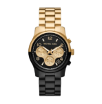Michael Kors Runway 38 mm Black Dial Stainless Steel Chronograph Watch for Women - MK7328