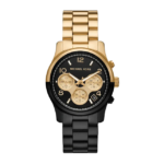 Michael Kors Runway 38 mm Black Dial Stainless Steel Chronograph Watch for Women - MK7328