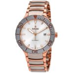 Rado Centrix Two-Tone Stainless Steel Silver Dial Automatic Watch for Gents - R30001103