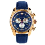 Versace V-Ray Blue Leather Strap Blue Dial Chronograph Quartz Watch for Gents - VDB 030014